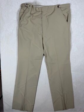 Vintage Corbin 38W 32L Natural Shoulder Trousers Dress Pants - Beige Slim Fit